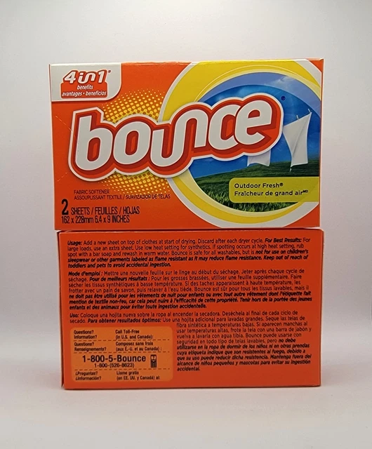 6 Pack - Bounce Dryer Sheets, Outdoor Fresh, 2 Sheets Each