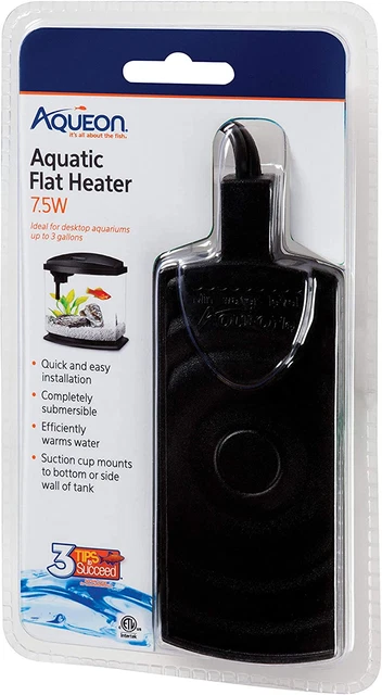 Small Aquarium Fish Tank Submersible Mini Flat Heater up to 3 Gallon Aqu