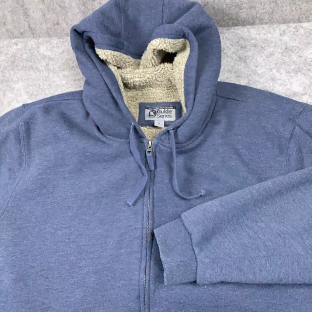 Guide Series Mens Jacket XL Blue Hoodie Sweatshirt Fleece Lined Full Zip Hunting