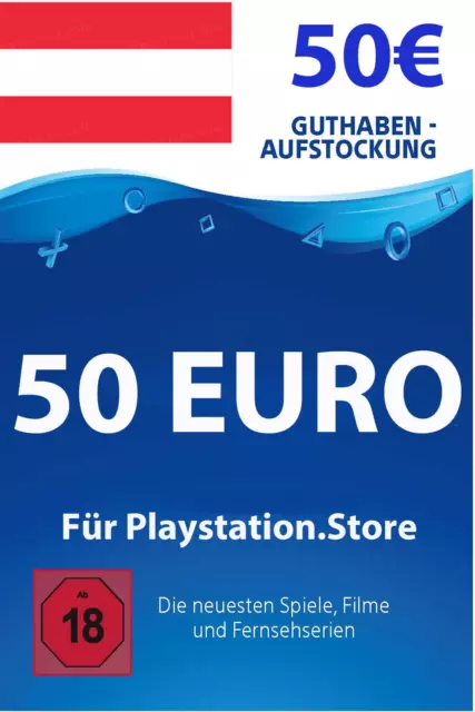 50€ PSN AT Card - 50 Euro Playstation Network Guthaben Digital Code - Österreich
