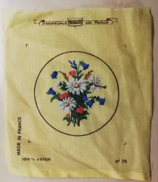 Margot De Paris Tapestry Canvas Daisy Flower Floral Posy - Canvas Only 30 x 25cm