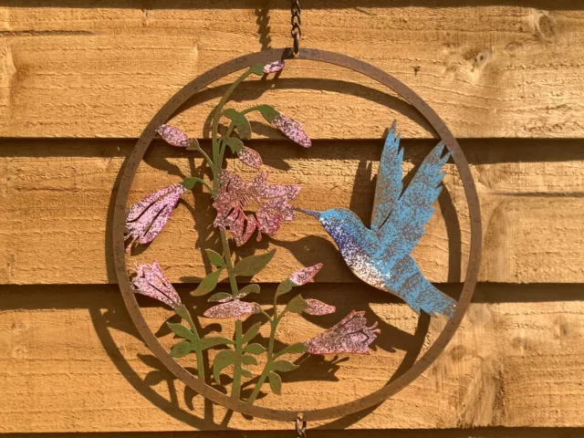 Hummingbird Wind Chime Bell Ornament Lawn Patio Metal Gift Present Quirky