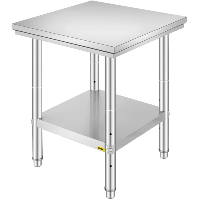 610x610mm Stainless Steel Work Table Kitchen Bench Food Prep Shelf