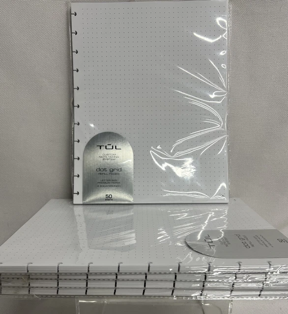 TUL DOT GRID Paper Refill Pages Custom Note taking System 50 Sheets lot