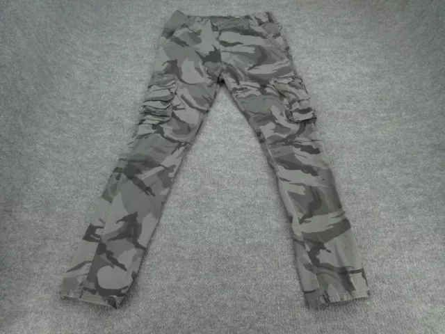 Wrangler Jeans Mens 30x32 Gray Camo Regular Taper Cargo Denim Adult (Act. 30x31)