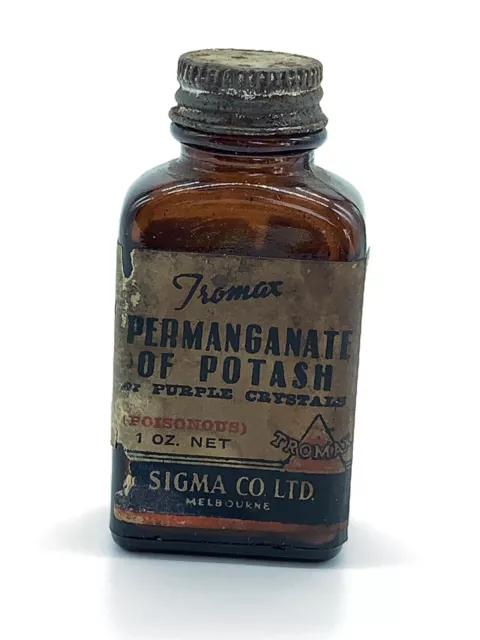 Vintage Tromax Medicine Poisonous Bottle - Sigma Co Melbourne 1oz.