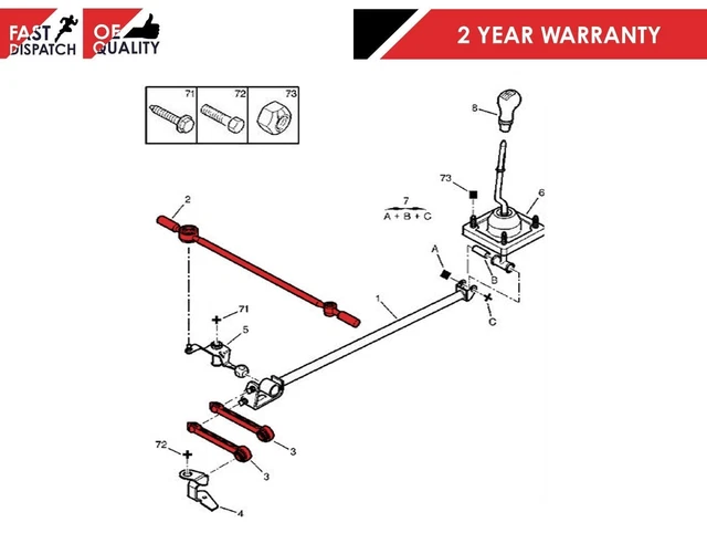 PEUGEOT 206 GEAR Link Linkage Rod Gearbox Kit 1.1 1.4. 1.6 2.0