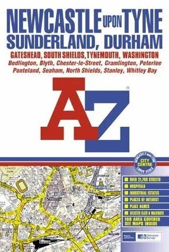 A-Z Newcastle Dès Tyne Street Atlas Par Géographes' A-Z Carte Société, Bon Used