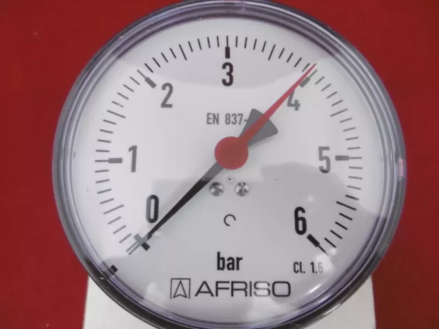 Afriso RF100 Manometer G 1/2 rad D101 0/6bar NEU OVP 2