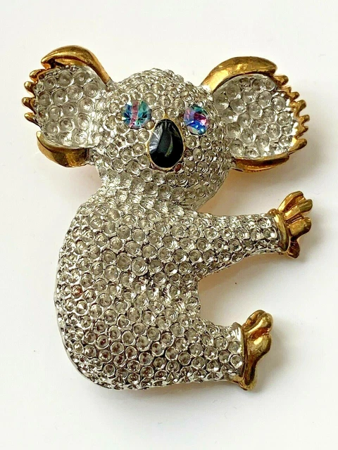 Broche Vintage En Forme De Koala - Occasion - Bijou Fantaisie Rétro