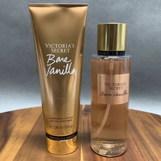 Victoria's secret bare vanilla fragrance lotion and sales body mist set