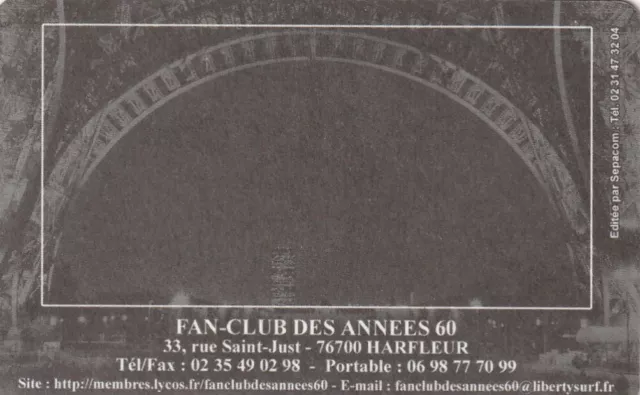 Carte Fan club des années 60 2