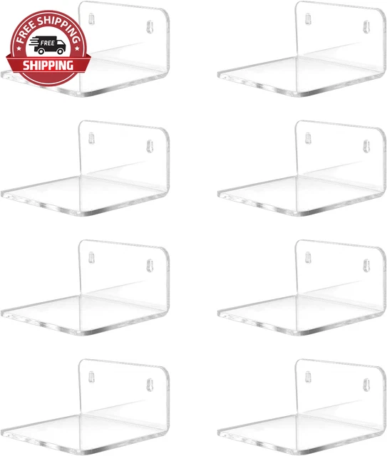 Acrylic Small Shelf,Mini Floating Wall Shelf,Wall Mounted Storage Shelf,For Pop