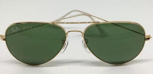Vintage RayBan Sonnenbrille Aviator RB3026 Italy 62[]14 31Gold Grün Herren XXL