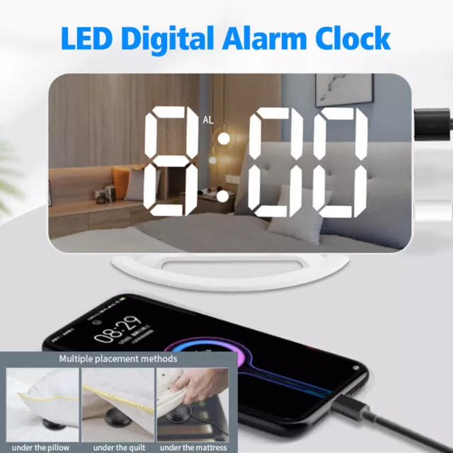 Loud USB Alarm Clock for Heavy Sleepers Digital Vibrating Alarms Clock  Dual