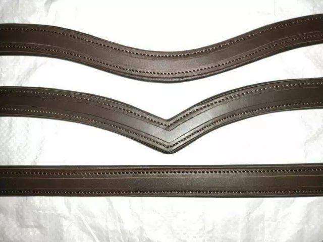 Set 2 x1 Empty Channel Padded Browband for Bridles 14 MM All Size 2