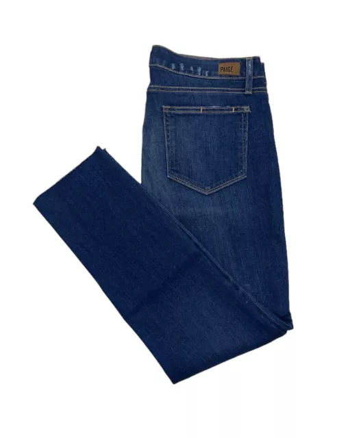 Paige Transcend Skyline Midrise Skinny Stretch Denim Blue Jeans In Dixon