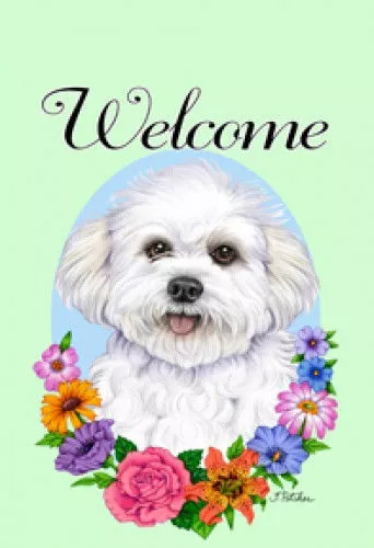 Welcome Garden Flag - Bichon Frise Pup 631371