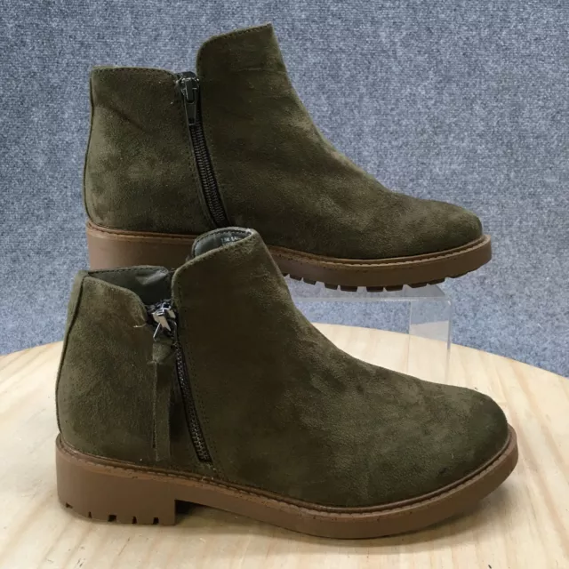 Espirit Boots Womens 7.5 M Saige Ankle Booties E1SEG60P Green Side Zip Comfort