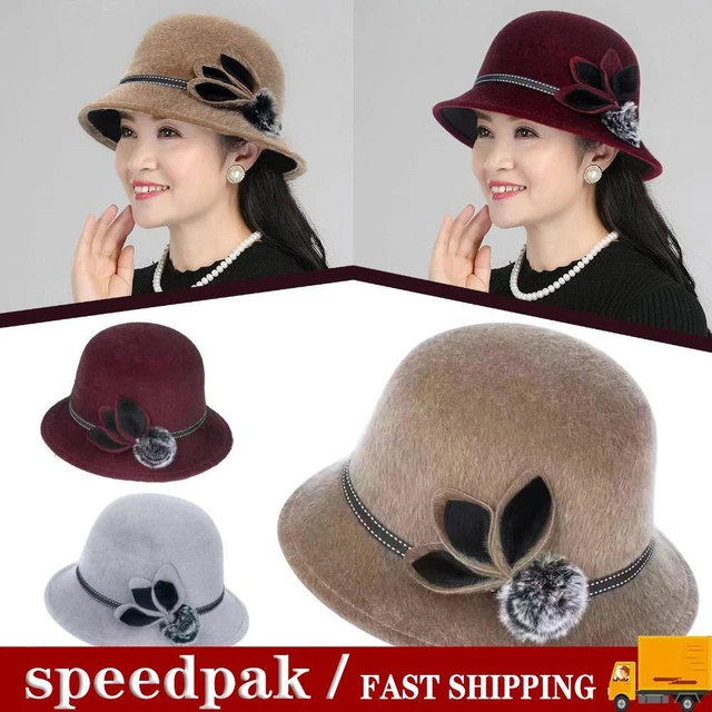 Donna Donna Vintage Lana Rotonda Fedora Arco Campana Derb Cappello Feltro Bowler Jazz G4D9