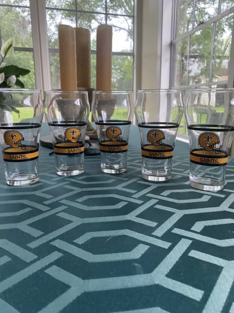 New Orleans Saints Coca Cola Drinking Glasses set of 5 New Orleans Saints Coca Cola Drinking Glasses set of 5