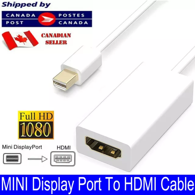 Mini DisplayPort to HDMI Adapter 1080p HD Converter Male to Female Cable