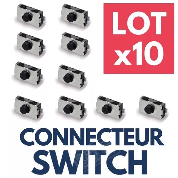 LOT 10 Switch Bouton Poussoir Interrupteur pour Clé Télécommande Plip RENAULT