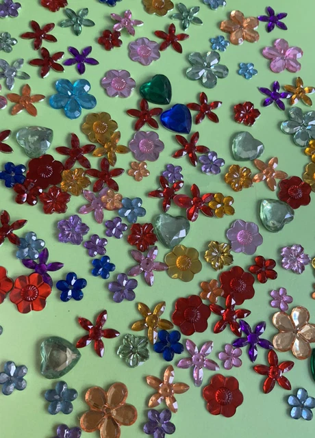 Flower Heart Crystal  Resin Flat Back Embellishment Random 25 Mix
