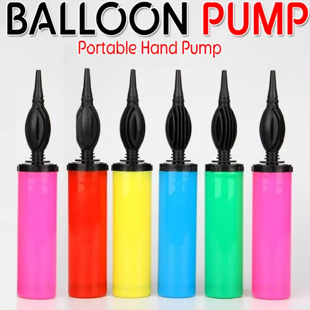 5pc BALLOON PUMP SET WITH TIE TOOL HAND HELD PORTABLE AIR INFLATOR PARTY TOOL UK