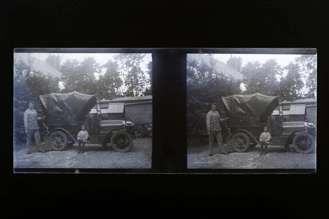 France Voiture Ancienne Photo NEGATIF PL51L27n18 Plaque de verre Vintage 1909