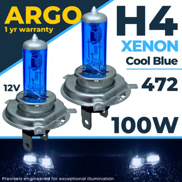 H4 Xenón Azul Bombillas 100w 472 Halógeno Faros Coche Mejorado Hid Alta Bajo Haz