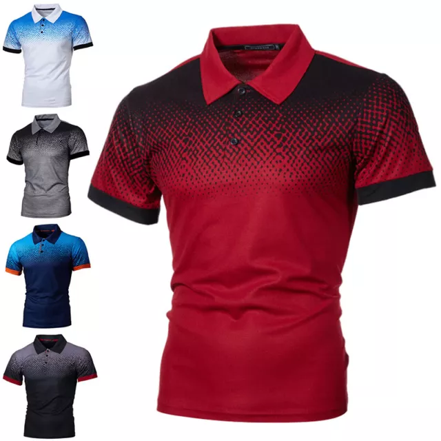 Men Polo Shirt Lapel Neck T Shirts Mens Short Sleeve Athletic Tennis Classic Fit