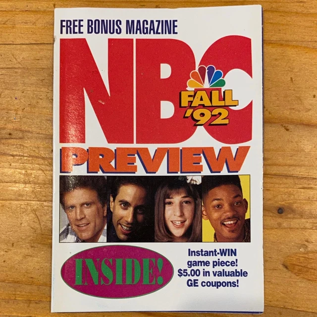 NBC FALL PREVIEW 1992 Television TV Booklet E1055 9.99 PicClick