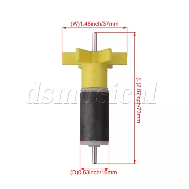 15.5mm Impeller Rotor Assembly Replacement Yellow for Aquarium Pump