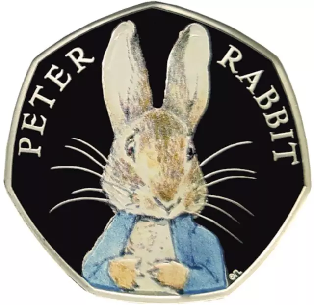 COLOURED PETER RABBIT 50p FIFTY PENCE eBAY UNCIRCULATED COIN COLOR 50p coin gift