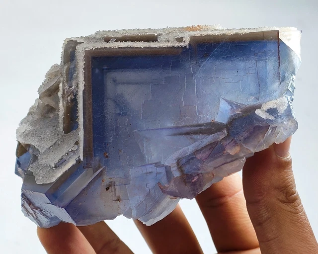 846 Gram Extremely Rare MultiColor Phantom Fluorite With Calcite Specimen @Pak