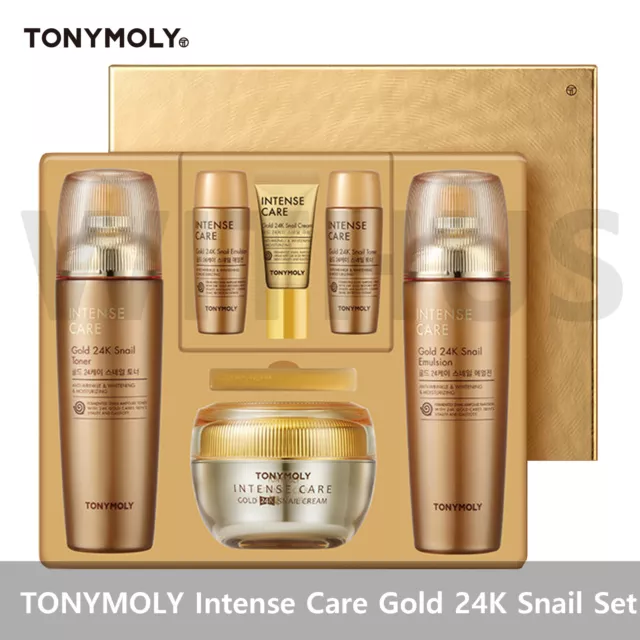 TONYMOLY Intense Care Gold 24K Snail 3pcs Gift Set Toner Emulsion Cream Tracking