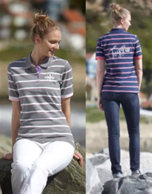 Toggi Tissey Ladies Cotton Classic Polo Shirt - Slate or Navy Stripe