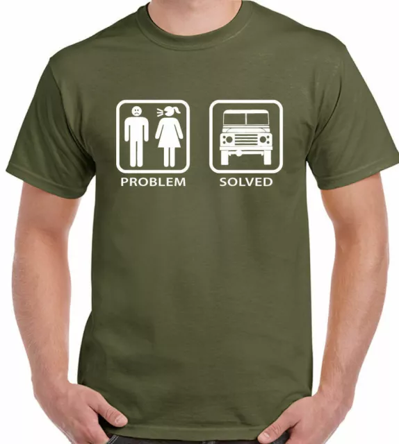 4x4 T-Shirt Problem Solved Mens Funny Off Roading 4x4 90 110 SVX