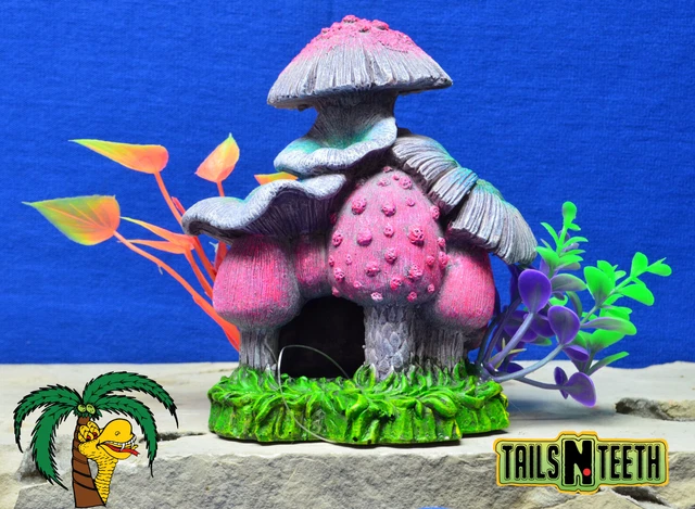 Marina iGlo Mushroom House 6" (15cm) Aquarium Ornament - Glows Under Blue LEDs