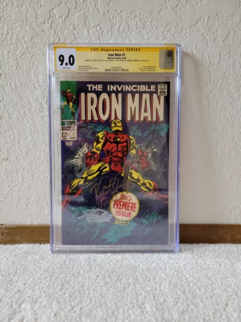SIGNED Robert Downey Jr "Tony Stark" + Stan Lee! IRON MAN 1 9.0 CGC WP! SS RDJ