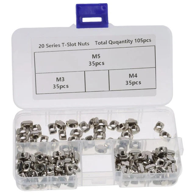 105pcs M3 M4 M5 2020 Series T Nut T Drop in  2020 Aluminum Extrusion Profile