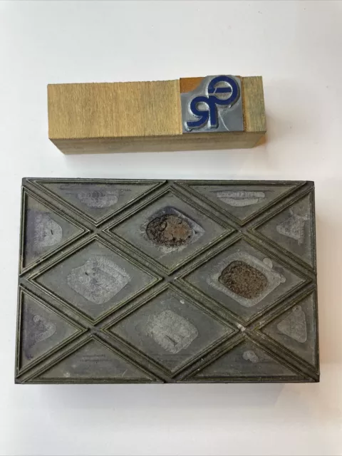 ADVERTISING PRINTING BLOCK ANTIQUE Decorative Magazine Newspapers (AB) 2
