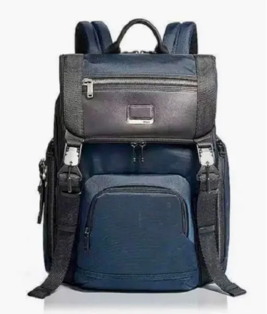 Tumi Alpha Bravo LARK Backpack Shoulder Bag Business, Travel Nylon Lether Navy