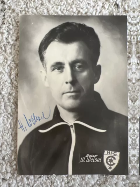 Fußball Autogrammkarte / Werner Welzel / „Holdi“ / HFC Chemie / Signiert / DDR