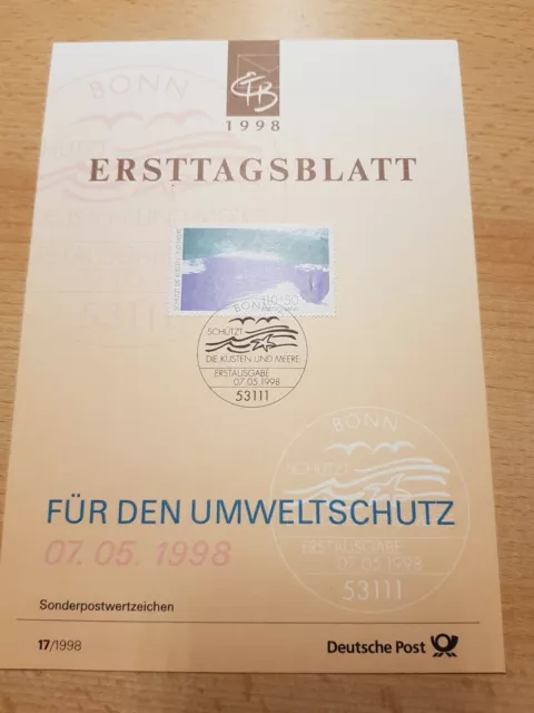 ETB-Bund-Ersttagsblatt 17-1998-Für den Umweltschutz-