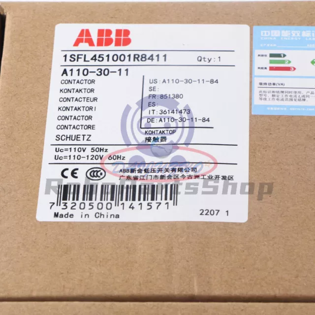 NEW    ABB Contactor A110-30-11 110VAC 1pcs