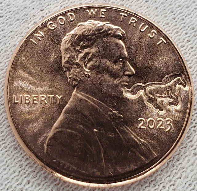 2024 LINCOLN PENNY Galloping Running Horse Mustang Counterstamp Gift