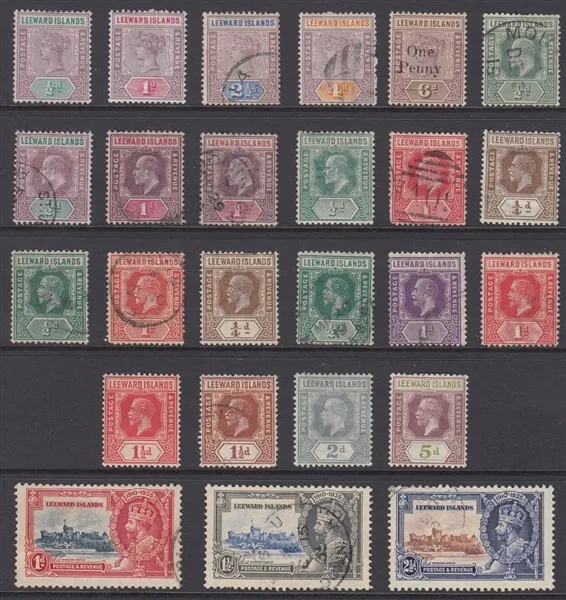 LEEWARD ISLANDS 1890/1935 SELECTION (x25) MINT & USED (ID:904/D63894)