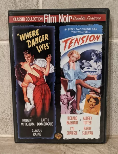 Classic Collection Film Noir Double Feature DVD Where Danger Lives/Tension B&W